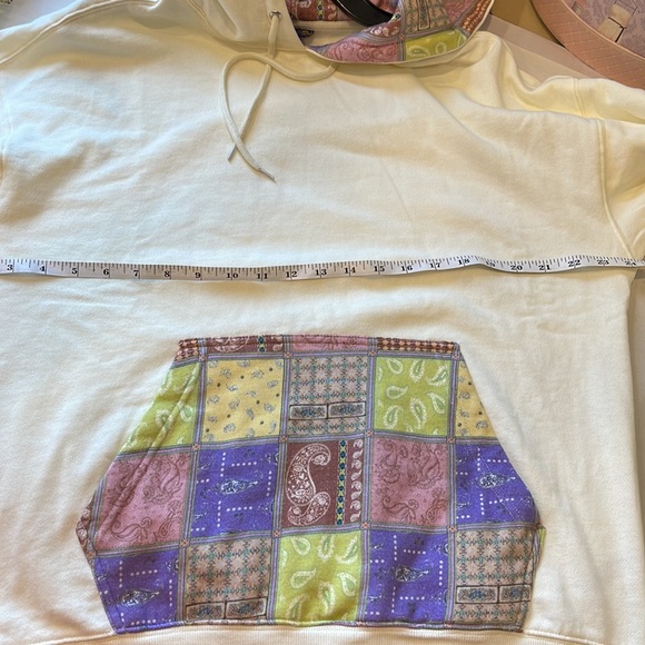 NWT Coney Island Picnic Hoodie | Organic Cotton Coastal College Style Patchwork - Picture 6 of 8